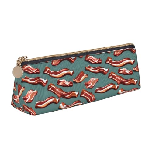 OAZCVBNN Federmäppchen aus Leder, gestreiftes Speckmuster, stilvolle Tasche, Schule, Reisen, Make-up, Organisation, leicht von OAZCVBNN