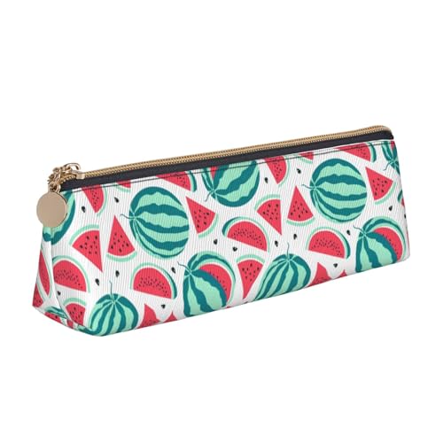 OAZCVBNN Federmäppchen aus Leder mit Wassermelonen-Druck, stilvolle Tasche, Schule, Reisen, Make-up, Organisation, leicht von OAZCVBNN