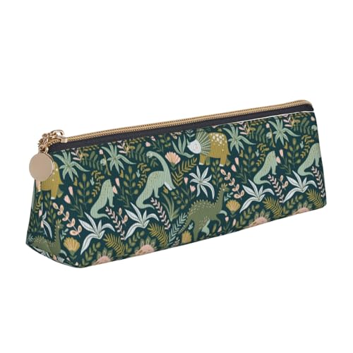OAZCVBNN Federmäppchen aus Leder mit niedlichem Dinosaurier-Druck, stilvolle Tasche, Schule, Reisen, Make-up, Organisation, leicht von OAZCVBNN