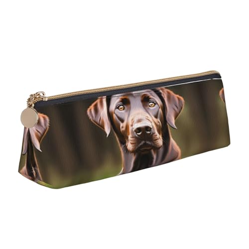 OAZCVBNN Leder-Federmäppchen, Motiv: Labrador Retriever, stilvolle Tasche, Schule, Reisen, Make-up, Organisation, leicht, Braun OAZCVBNN Leder-Federmäppchen, Motiv: Labrador Retriever, stilvolle Tasche, Schule, Reisen, Make-up, Organisation, leicht, Braun von OAZCVBNN