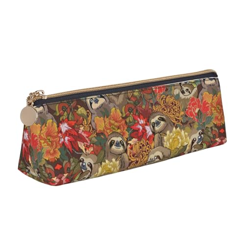 OAZCVBNN Lustige Faultiere Druck Leder Federmäppchen Stil Beutel Schule Reise Make-up Organisation Licht von OAZCVBNN