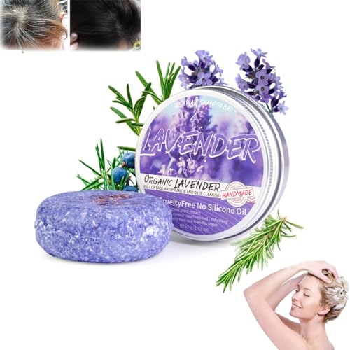 Purple Rain Shampoo Bar for Grey Hair, Purple Rain Shampoo Soap, Natural Blackening Hair Soap, Hair Darkening Shampoo Bar, Hair Care Shampoo Conditioner Bars, For Thinning Hair, For Men & Women (1) von OBABO