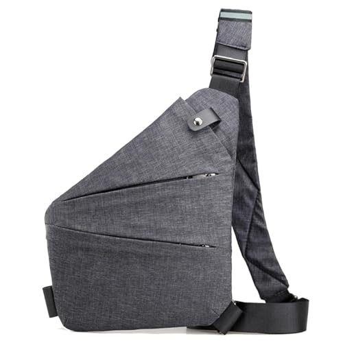 Wander Plus Anti-Diebstahl-Reisetasche, schmale Umhängetasche Cross-Body-Reisetasche, Anti-Diebstahl-Reisetasche für Damen und Herren (rechte Schulter,grau) von OBABO