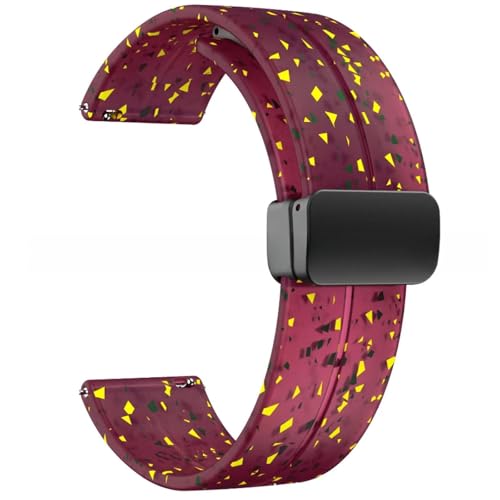 OBAEHH 20 mm 22 mm Silikonbänder, Sportuhrenarmbänder mit Schnellverschluss und magnetischer Faltschließe für Männer und Frauen(WineRed,20mm) von OBAEHH