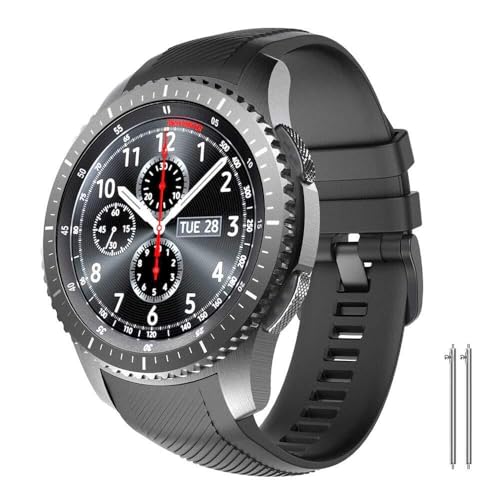 OBAEHH Ersatz-Armband für Gear S3 Frontier, keine Lücken, Silikon-Ersatzband für Gear S3 Frontier/Gear S3 Classic/Galaxy Watch, 46 mm, Einheitsgröße von OBAEHH