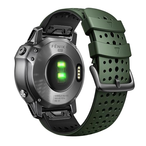 OBAEHH Ersatzarmband für Garmin Fenix 8X Fenix 7X Sport Silikon 26 mm Ersatzband für Fenix 6X/6X Pro/5X Plus/Tactix 7 Pro/Enduro 2/Fenix 3/Descent MK2, 26 mm von OBAEHH
