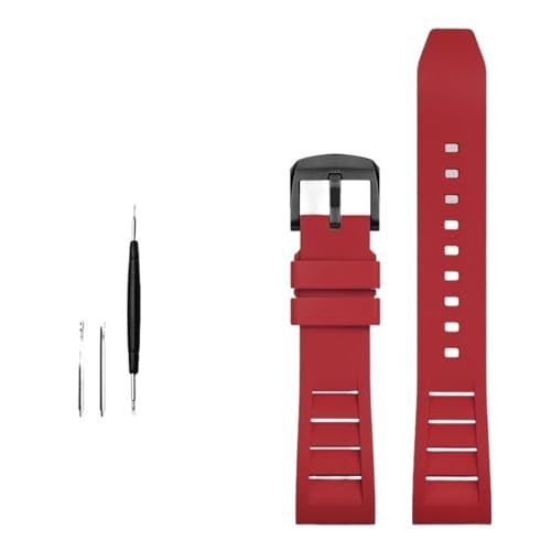 OBAEHH FKM Fluorkautschuk-Uhrenarmband, 20 mm, 21 mm, 22 mm, 24 mm, Uhrenarmband für Sportuhren, 21 mm von OBAEHH