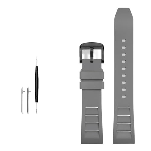 OBAEHH FKM Fluorkautschuk-Uhrenarmband, 20 mm, 21 mm, 22 mm, 24 mm, Uhrenarmband für Sportuhren, 24 mm von OBAEHH