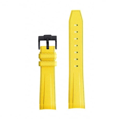 OBAEHH Für Swatch X Omega Moonswatch Für Seamaster 300 Gebogene Schnittstelle Männer Frauen Qualität Ersetzen Uhr Band 20mm(Yellow black) von OBAEHH