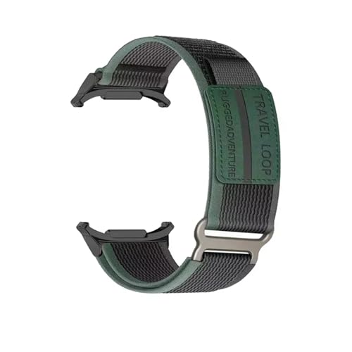 OBAEHH Nylon-Reiseschlaufenarmband für Samsung Galaxy Watch 7 Ultra 47 mm, Herren-Sportarmband für Galaxy 7 47 mm Ultra, keine Lücken, gebogenes Ende(04 blue black) von OBAEHH