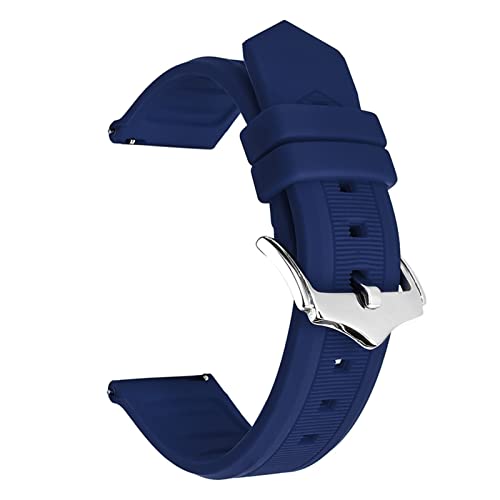 OBAEHH Silikon-Uhrenarmband 16 mm 18 mm 19 20 mm 21 22 mm Universal-Schnellverschluss-Gummi-Sport-Taucharmband-Armband-Armband-Zubehör(Blue,21mm) von OBAEHH