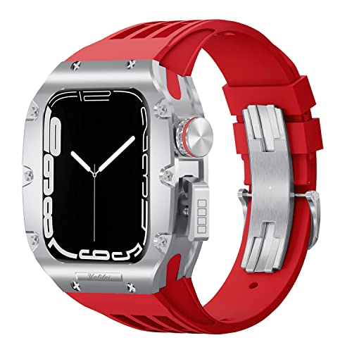 OBAEHH Uhrenarmband-Modifikationsset, für Apple Watch 8, 7, 6, 5, 4, SE, 44 mm, 45 mm, Serie, Luxus-Uhrenarmband-Set, Sport-Gummi-Armband, 45 mm, Achat von OBAEHH