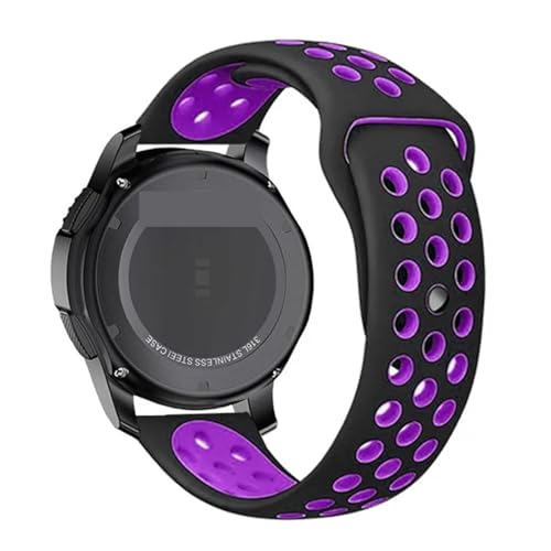 OBAEHH Uhrenarmband für Galaxy Watch 3 45 mm/42 mm/Active-2 Gear S3 Frontier, Silikon-Armband für Huawei GT/2/2e, 46 mm (Schwarz/Rosa, 20 mm Uhrenarmband) von OBAEHH