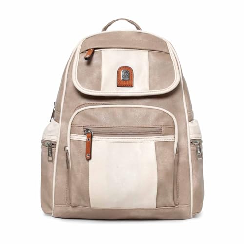Damen Rucksack Tasche Cityrucksack Stadtrucksack Backpack Handtasche Umhängetasche Shopper Daypack Schultertasche (Apricot) von OBC Only-Beautiful-Couture