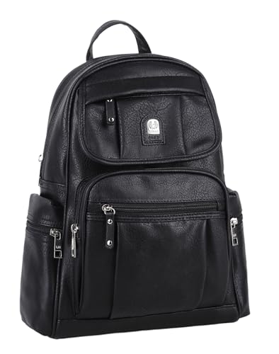 OBC Damen Cityrucksack Phoenix Rucksack City Tasche Stadtrucksack Backpack Schultertasche Organizer Tablet Ipad Mini bis ca. 10 Zoll (Schwarz 30x30x14 cm) von OBC Only-Beautiful-Couture