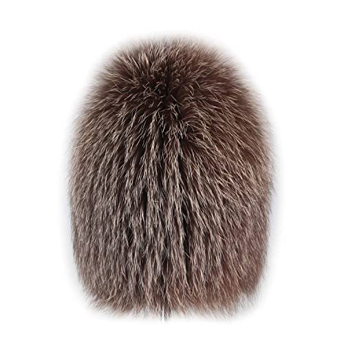Damen Fuchs MÜTZE SILBERFUCHS Pelzmütze Fellmütze Bommelmütze Oversizemütze Beanie Wintermütze Skimütze Fox Pelzkappe von OBC Only-Beautiful-Couture