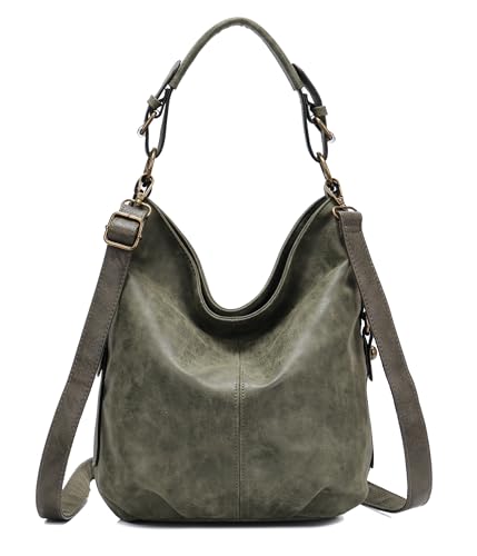 OBC Damen Tasche Shopper Hobo-Bag Henkeltasche Schultertasche Umhängetasche Handtasche Crossover CrossBag Damentasche Reisetasche Beuteltasche (Grün) von OBC Only-Beautiful-Couture