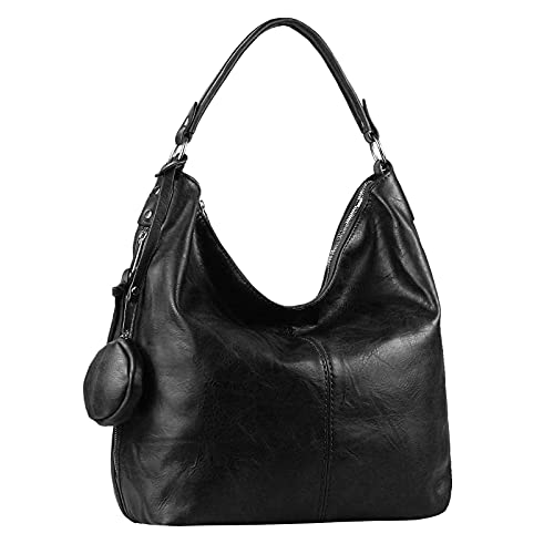 OBC Damen Tasche Shopper Hobo-Bag Henkeltasche Schultertasche Umhängetasche Handtasche Crossover CrossBag Damentasche Reisetasche Beuteltasche (Schwarz 47x33x17 cm) von OBC Only-Beautiful-Couture