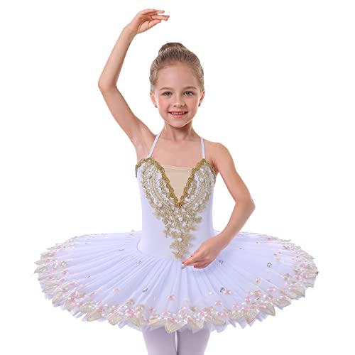 OBEEII Ballettkleidung M�dchen T�t� M�dchen Ballettkleid M�dchen Ballettrock M�dchen Schwan Ballettanzug M�dchen Ballettkleidung Kinder Eiskunstlauf Kleider M�dchen Kost�m Ballerina M�dchen 7-8 Jahre von OBEEII