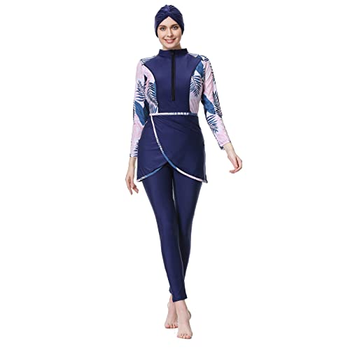 OBEEII Hiab Badeanzug Muslim für Damen Modest Islamisch Arabisch Bademode Schwimmoberteile Hose Hijab Burkini Full Cover Muslim Swimsuits AZ03 4XL von OBEEII
