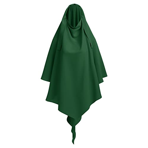 OBEEII Khimar-Hijab für Damen, Hijab Zum Überziehen mit hohem Jilbab für muslimische Dubai Naher Osten Damen Muslim Premium Chiffon Kopftuch Schal Grün Einheitsgröße von OBEEII