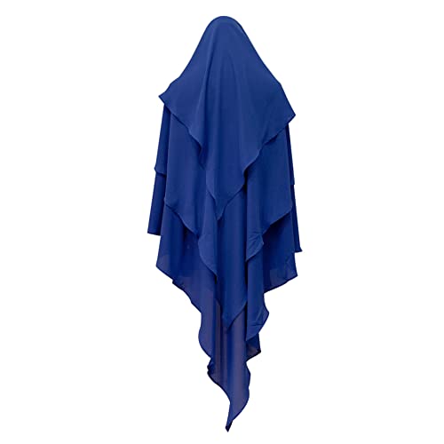 OBEEII Khimar-Hijab für Damen, Hijab Zum Überziehen mit hohem Jilbab für muslimische Dubai Naher Osten Damen Muslim Premium Kopftuch Schal Royal Blue Einheitsgröße von OBEEII
