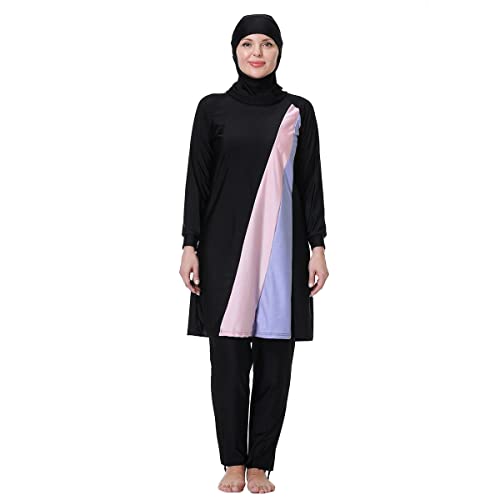 OBEEII Muslimische Frauen in Übergröße, Farblich Passend Fetter Badeanzug Tankinis, 3-teilige Badebekleidung H1031 3XL von OBEEII