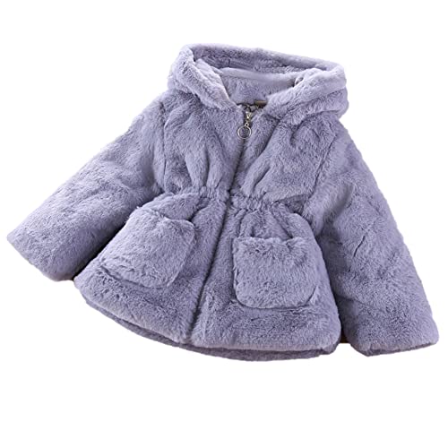 OBEEII Winterjacke für Mädchen,Baby Jungen Mädchen Fleece Winddichte Winter Mantel Dickmachen warm Hoodie Outfits Outwear Grau 3-4 Jahre von OBEEII