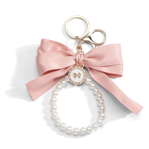 Schlüsselanhänger-Accessoire Mit Bunter Schleife Und Perle, Geschenke Für Frauen, Geburtstagsgeschenke Für Mama, Geschenke Für Die Schwester, Süße Schlüsselanhänger Für Frauen, Geschenke Für Freunde von OBEISN