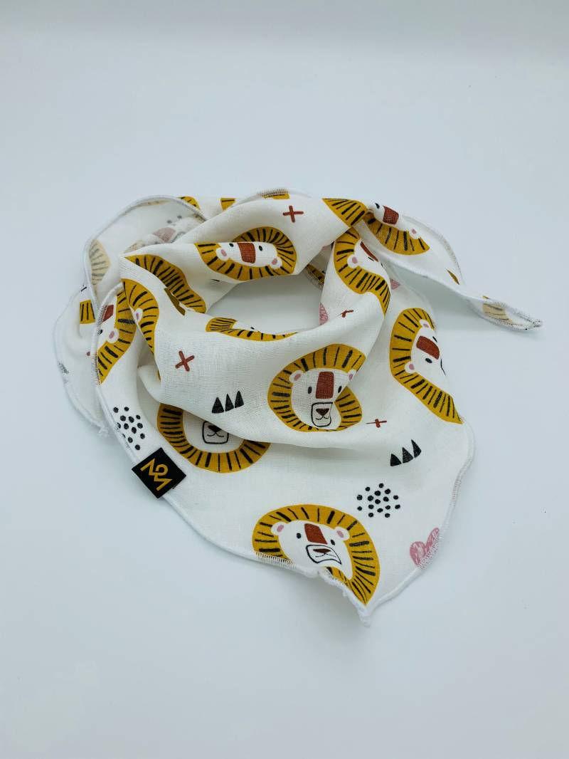 Kinder Musselintuch, Musselinschal, Verschiedene Größen, Löwe, Senfgelb, Weiß von OBERMUTTI