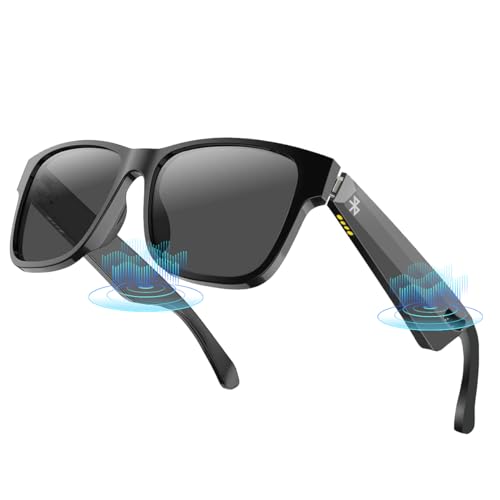 OBEST Intelligente Audio Sonnenbrille,5.1 Bluetooth Sport Bluetooth Kopfhörer,Brille,Sprachalarm,UV-Schutz,Sprachnavigation,Passend für Outdoor Sportarten von OBEST