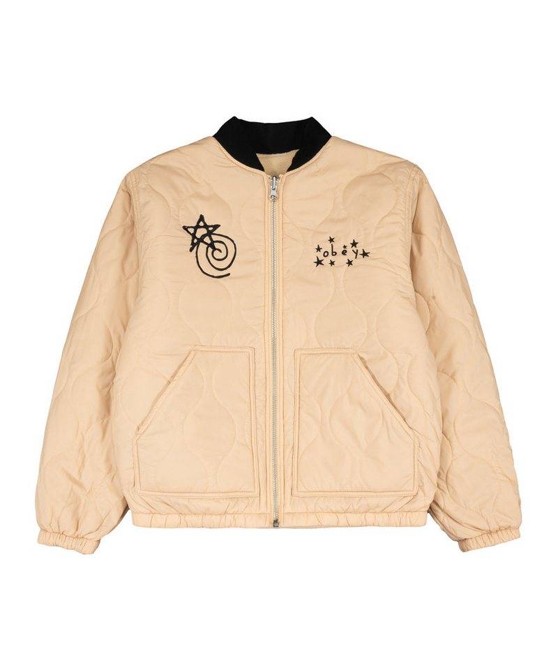 OBEY Sweatjacke Obey Baseline Quiltedt Jacke Beige Freizeitjacken Polyester von OBEY