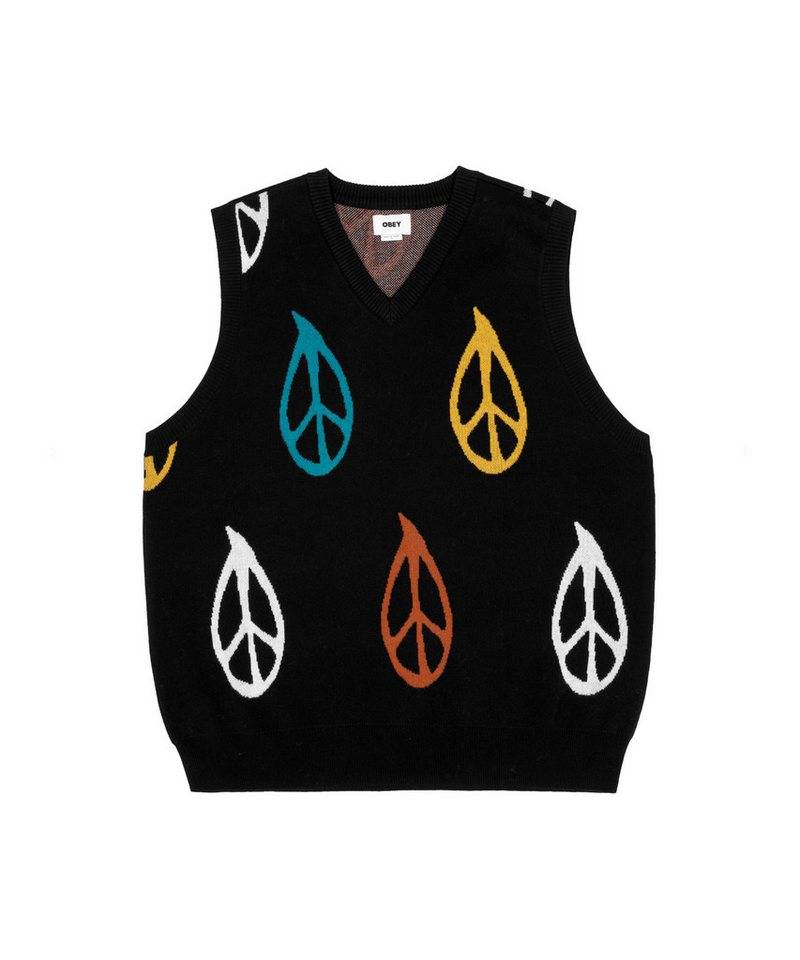 OBEY Sweatjacke Obey Peaced Sweater Weste Ärmellose Shirts Herren Baumwolle von OBEY