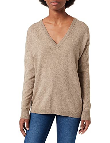 Object Damen Objthess L/S V-Neck Knit Noos Pullover, Fossil, XL EU von Object