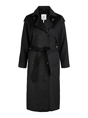 Object Damen Objclara Wool Coat Noos Mantel, Schwarz, 36 EU von Object