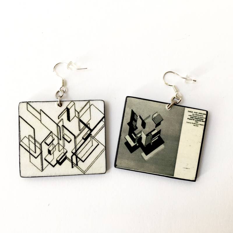 De Stijl, Wood, Art Earrings. Architecture Famous Artist Theo Van Doesburg Architect Gift De Stijl, Wood, Art Earrings. Architecture Famous Artist Theo Van Doesburg Architect Gift von OBLJEWELLERY