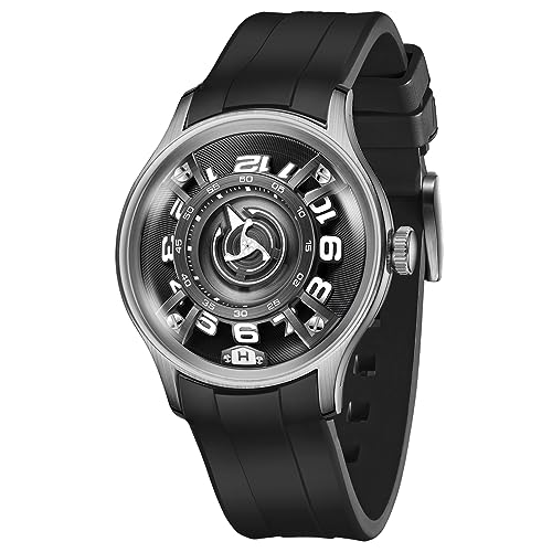 OBLVLO Curvature Engine Star Rotor Mechanische Automatikuhr 316L Stahl Herren Super Luminous Blue Nightlight wasserdichte Uhren BLM (BLM-FYBB) von OBLVLO