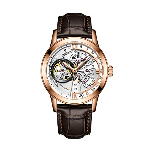 OBLVLO Luxury Brand Casual Watches Skeleton Rose Gold Automatic Watches Sapphire Crystal VM-S (VM-S-BBBG) (VM-S-PWS) von OBLVLO
