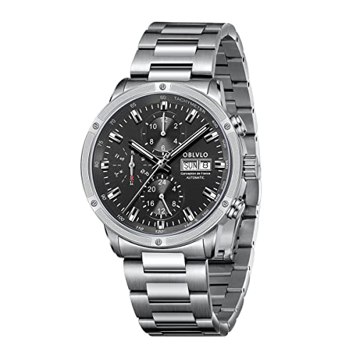 OBLVLO Luxury Brand Watch for Men Automatic Mechanical Watch Steel Date Mens Waterproof Casual Watch CM2 (CM2-YBY) von OBLVLO