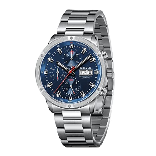 OBLVLO Luxury Brand Watch for Men Automatic Mechanical Watch Steel Date Mens Waterproof Casual Watch CM2 (CM2-YLY) von OBLVLO