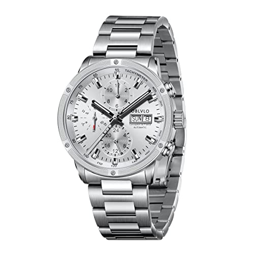 OBLVLO Luxury Brand Watch for Men Automatic Mechanical Watch Steel Date Mens Waterproof Casual Watch CM2 (CM2-YWY) von OBLVLO