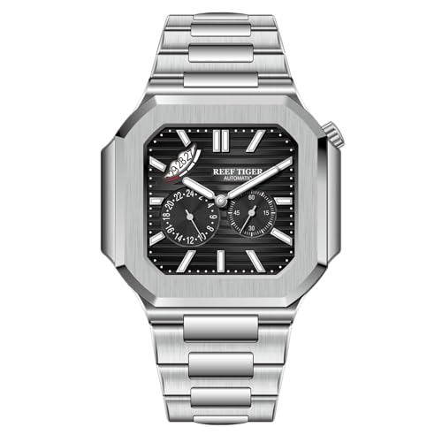 Reef Tiger Herren-Armbanduhr, Rotgold, quadratisches Zifferblatt, 24-Stunden-Anzeige, automatisch, mechanisch, leuchtend, wasserdicht, Armband RGA20S9, RGA20S9-YBYS, Mechanisch, selbstaufziehend Reef Tiger Herren-Armbanduhr, Rotgold, quadratisches Zifferblatt, 24-Stunden-Anzeige, automatisch, mechanisch, leuchtend, wasserdicht, Armband RGA20S9, RGA20S9-YBYS, Mechanisch, selbstaufziehend von REEF TIGER