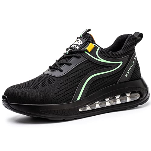 OBQcare Arbeitsschuhe Herren Sneaker Turnschuhe Sicherheitsschuhe mit Stahlkappe Arbeit Schuhe Sportlich Arbeitsschutzschuhe Unisex Schwarz Grün OBQcare Arbeitsschuhe Herren Sneaker Turnschuhe Sicherheitsschuhe mit Stahlkappe Arbeit Schuhe Sportlich Arbeitsschutzschuhe Unisex Schwarz Grün von OBQcare