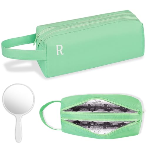 OBUSATT Kontaktlinsen-Organizer mit Handspiegel, tragbare Aufbewahrungsbox für tägliche Kontaktlinsen, Reise-Aufbewahrungsbox mit klar beschrifteten R & L, jeweils 30 Stück, insgesamt 60 Stück, Grün OBUSATT Kontaktlinsen-Organizer mit Handspiegel, tragbare Aufbewahrungsbox für tägliche Kontaktlinsen, Reise-Aufbewahrungsbox mit klar beschrifteten R & L, jeweils 30 Stück, insgesamt 60 Stück, Grün von OBUSATT