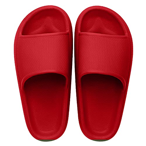 Badelatschen Damen 39 - Badeschuhe Herren Original Slippers Weiche Sohle Schlappen Rutschfest Hausschuhe Sommer Pantoletten Badeschlappen Duschschuhe Gartenschuhe Indoor/Outdoor Cozy Cloud Slides von OBiQuzz