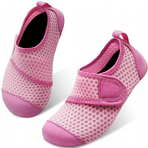 Badeschuhe Kinder Wasserschuhe Mädchen Jungen Baby Schwimmschuhe Schnelltrocknende Strandschuhe Aquaschuhe Rutschfest Barfuss Schuhe Surfschuhe Wassersportschuhe Slip On Breathable Für Beach Pool von OBiQuzz