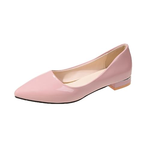 Ballerinas Damen Lack Balerinaschuhe Flach Damenschuhe Ballerina Loafers Slip On Pumps Kleid Schuhe Spitzenschuhe Mary Jane Schuhe Elegant Ballerinaschuhe Hochzeitsschuhe Trachtenschuhe von OBiQuzz