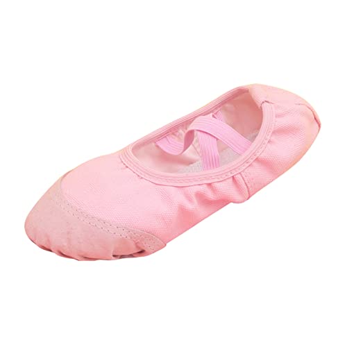 Ballettschuhe Mädchen - Ballettschläppchen Professionell Tanzschuhe Trainings Gymnastikschuhe Weich Sohle Yogaschuhe Kinder Dehnbar Ballettschläppchen Stretch-Leinwand Ballerinas von OBiQuzz