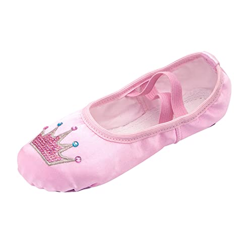 Ballettschuhe Mädchen Mit Ganze Sohle - Tanzschuhe Mit Genähtes Band Weich Sohle Yogaschuhe Stain Gymnastikschuhe Bequem Ballet Trainingsschuhe Performance Ballerinas Tanz Hausschuhe von OBiQuzz