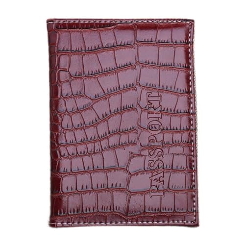 Business Passport Leather Business Passport Wlet Card Bezug weiche Passport Protective Halter Schule Taschen Damen (Brown, One Size) von OBiQuzz